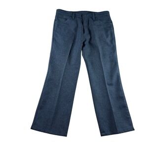 Vintage Wrangler Men's Blue Polyester‎ Blend Flare Leg Casual Pants Size 36x27